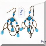 J165. Turquoise colored chandelier earrings. - $14 